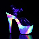 7" Heel, 2 3/4" PF 7" - 7 1/2" Heel Clr/Neon Galaxy Glitter ADO708GXY/C/NGXY