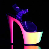 7" Heel, 2 3/4" PF 7" - 7 1/2" Heel Clr/Neon Multi RBOW308UV/C/NMC