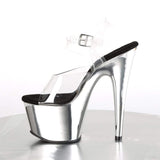 7" Heel, 2 3/4" PF 7" - 7 1/2" Heel Clr/Slv Chrome ADO708/C/SCH