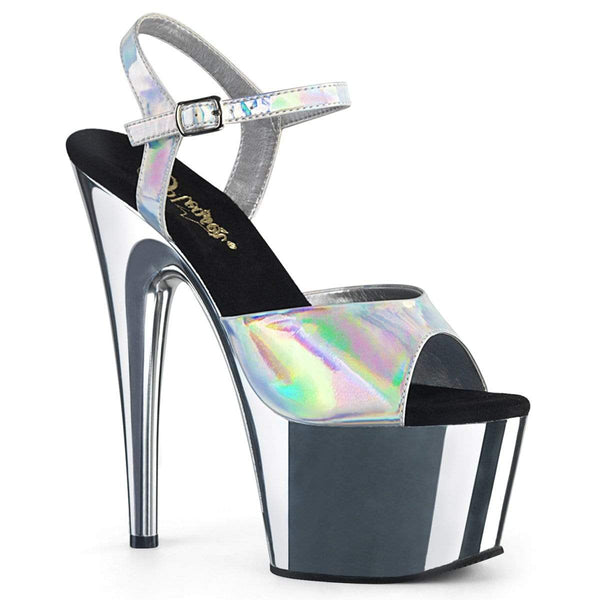 7" Heel, 2 3/4" PF 7" - 7 1/2" Heel Slv Hologram/Slv Chrome ADO709HGCH/SHG/SCH