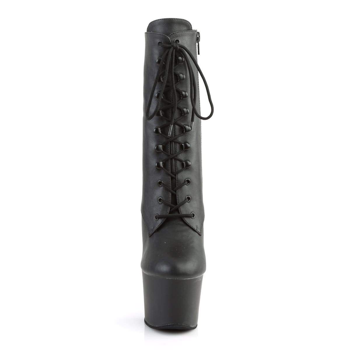 Pleaser Shoes 7" Heel, 2 3/4" PF Ankle/Mid-Calf Boots Blk Faux Leather/Blk Matte SKY1020/BPU/M