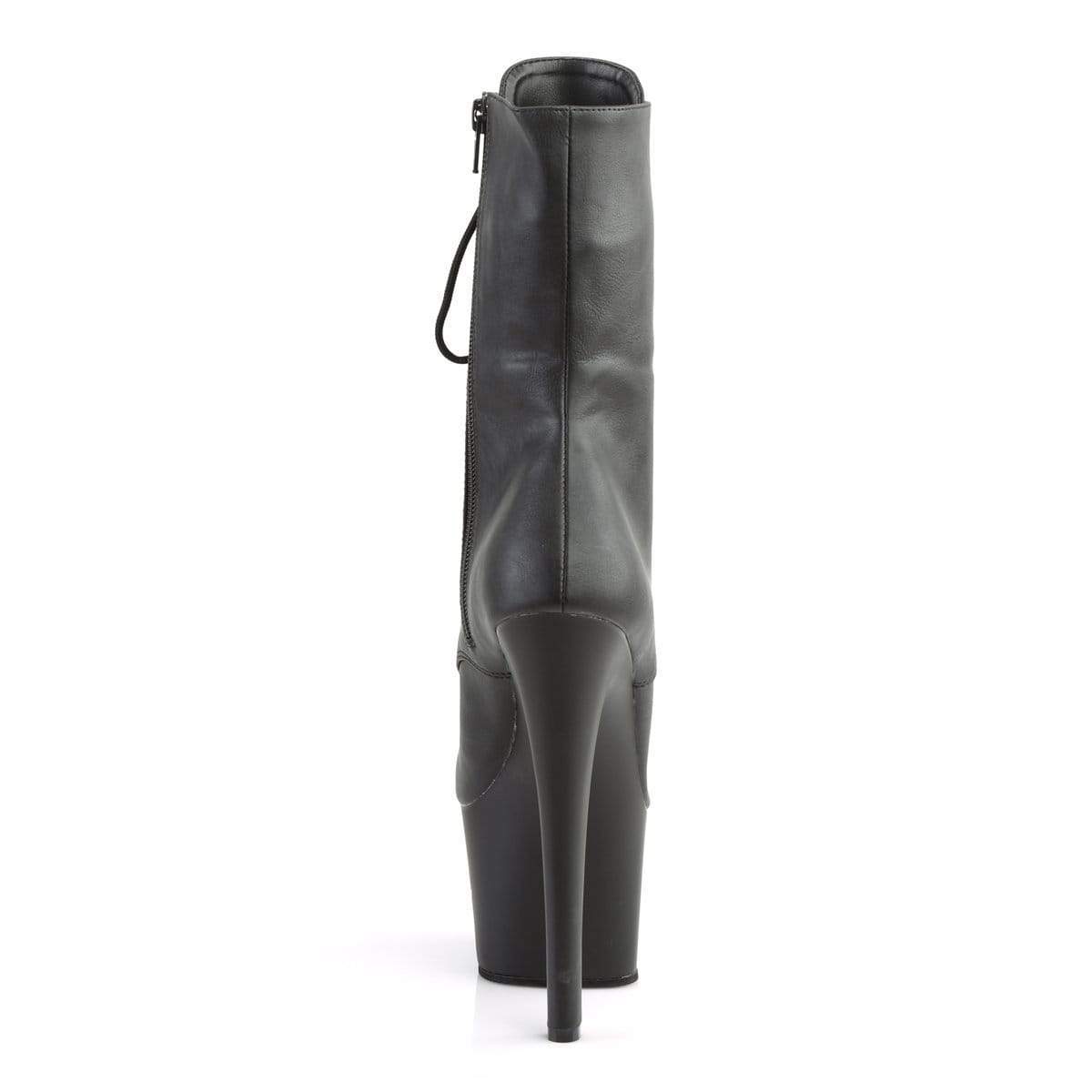 Pleaser Shoes 7" Heel, 2 3/4" PF Ankle/Mid-Calf Boots Blk Faux Leather/Blk Matte SKY1020/BPU/M