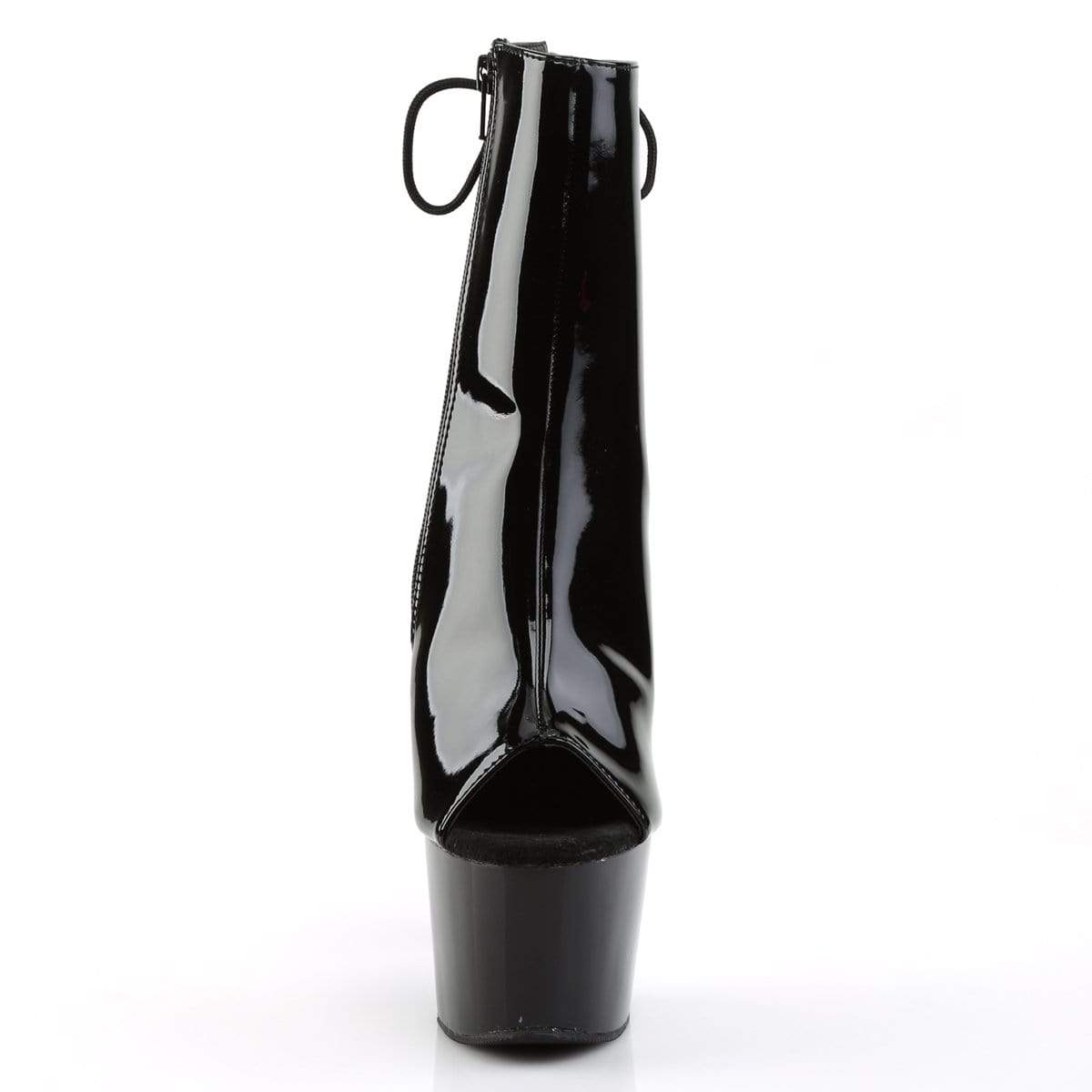7" Heel, 2 3/4" PF Ankle/Mid-Calf Boots Blk Pat/Blk ADO1018/B/M