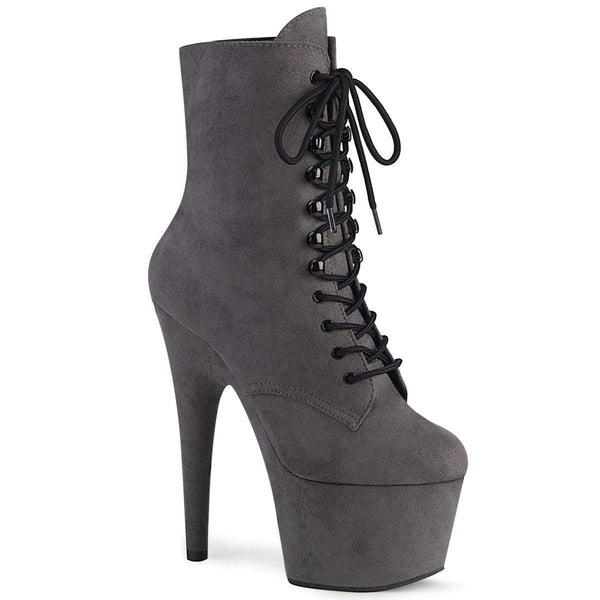 7" Heel, 2 3/4" PF Ankle/Mid-Calf Boots Grey Faux Suede/Grey Faux Suede ADO1020FS/GYFS/M