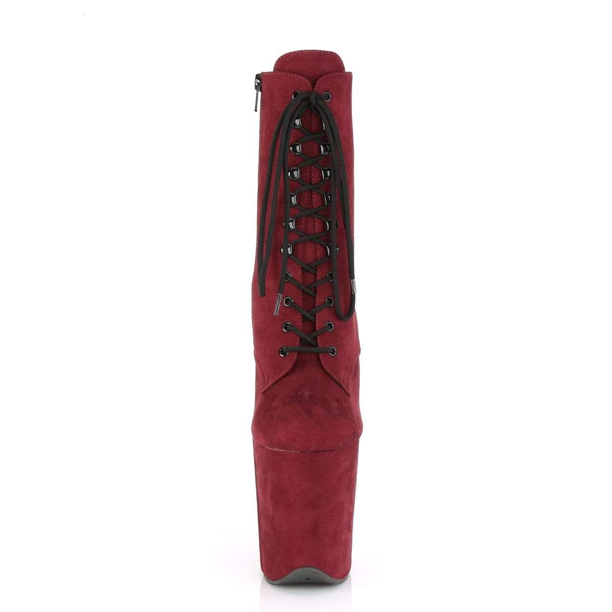 8" Heel, 4" PF Ankle/Mid-Calf Boots Burgundy Faux Suede/Burgundy Faux Suede FLAM1020FS/BYFS/M