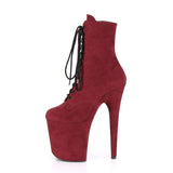 8" Heel, 4" PF Ankle/Mid-Calf Boots Burgundy Faux Suede/Burgundy Faux Suede FLAM1020FS/BYFS/M