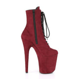 8" Heel, 4" PF Ankle/Mid-Calf Boots Burgundy Faux Suede/Burgundy Faux Suede FLAM1020FS/BYFS/M