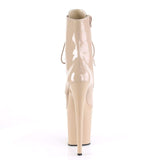 8" Heel, 4" PF Ankle/Mid-Calf Boots Nude Pat/Nude FLAM1020/ND/M