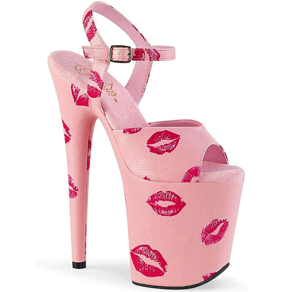 Pleaser Shoes 8 Inch FLAM809KISSES/BPPU/M