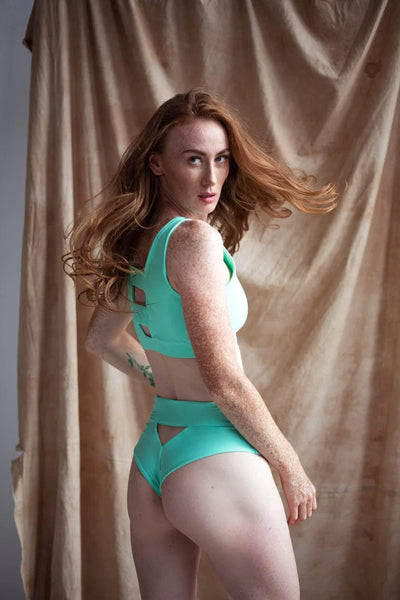 Sway Polewear Bottoms Bettie Shorts- Green Aventurine Regenerated Nylon